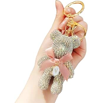 Stylish Shiny cute Bear Backpack Family Car Key Pendant